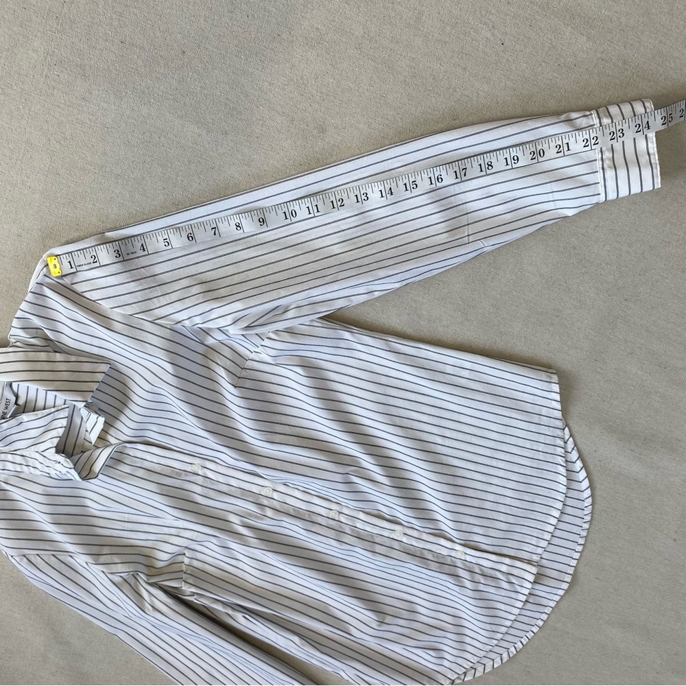 Nine West Striped Structured Button Down Long Sle… - image 11
